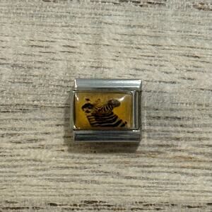 Zebra Italian Charm Bracelet Link